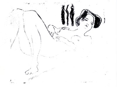 Reclining Female Nude by Ernst Ludwig Kirchner